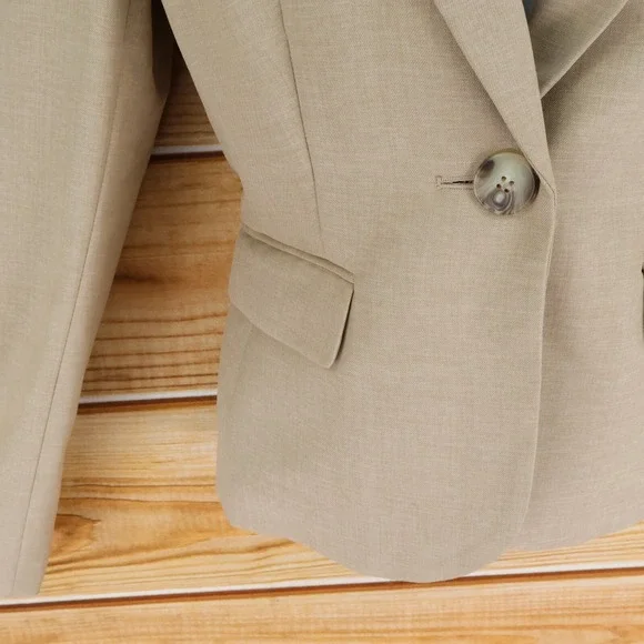 Evan Picone Blazer Suit Jacket Womens Size 4P Brown Shoulder Pads Lined 1 Button - Picture 5 of 8